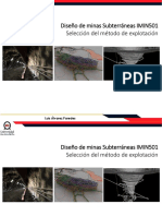 UNAB Diseño Subterraneo 2018 Seleccion Del Metodo de Explotacion PDF