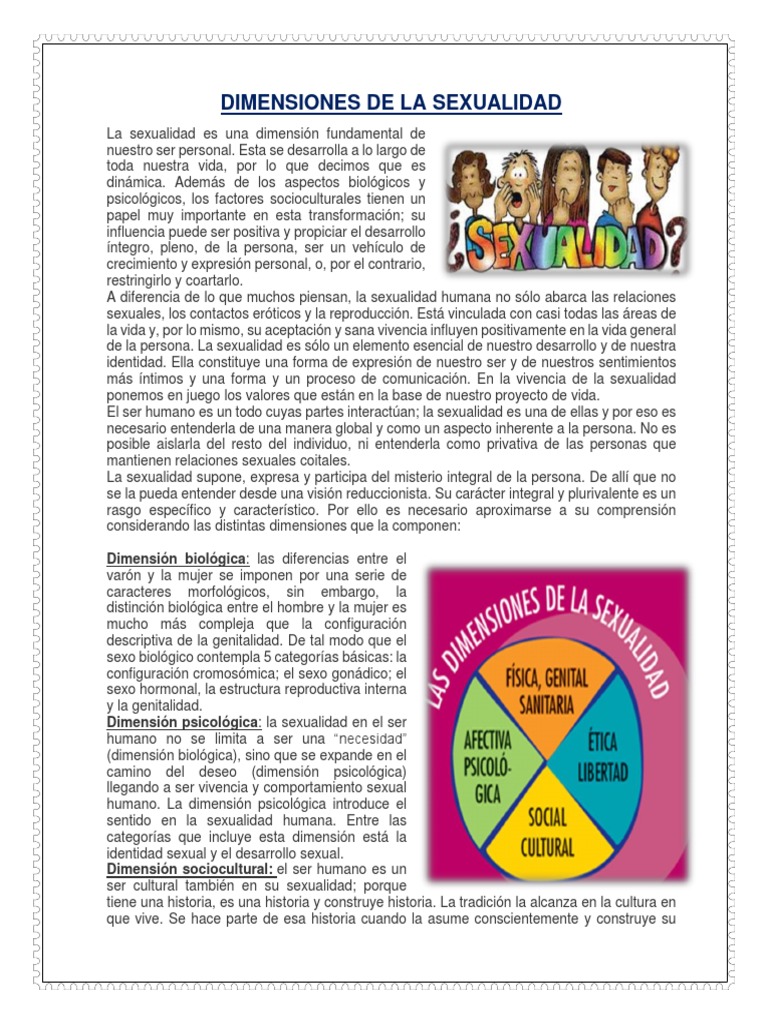 Dimensiones de la Sexualidad Humana | PDF | La sexualidad humana | Homo ...