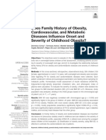 Does Family History of Obesity, Cardiovascular, And Metabolic Diseases Influence Onset and Severity of Childhood Obesity