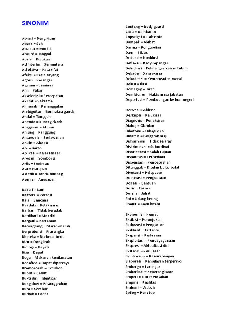 Antonim Kata Sifat Beinyu Com