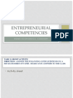 Entrepreneurial Competencies: Home Economics: Cookery