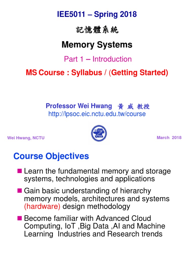 00 Lec 00 - Course Introduction | PDF | Cache (Computing) | Computer ...