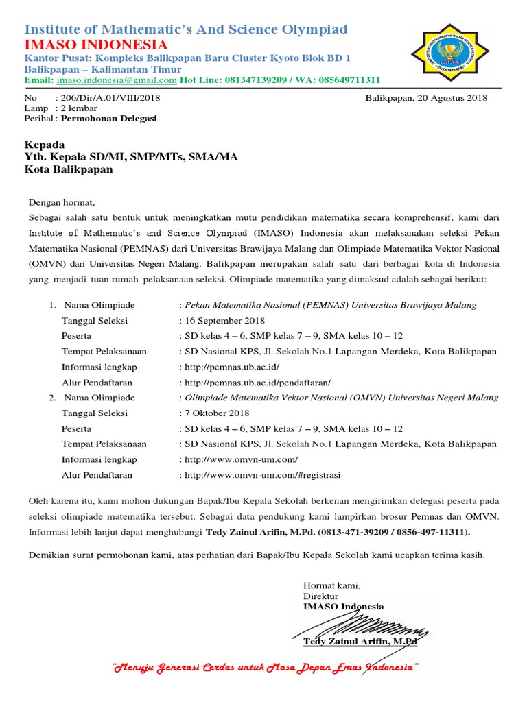 Permohonan Delegasi Ke Sekolah Pdf