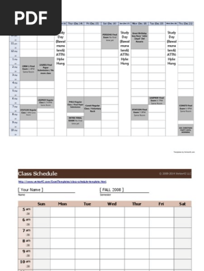 Class Schedule Template1