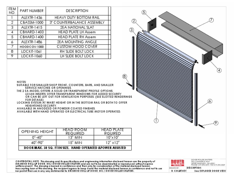 Rytec Plexline Door Parts Overview | PDF | Door | Motor Vehicle