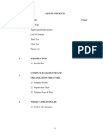 List of Contents: Title Page Appreciation/Dedicataions List of Contents Table List Chart List Figure List