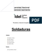 Soldaduras: tipos y clasificación