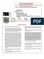 Sınava Giriş Belgesi PDF