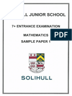 7+ Maths Sample Paper 1