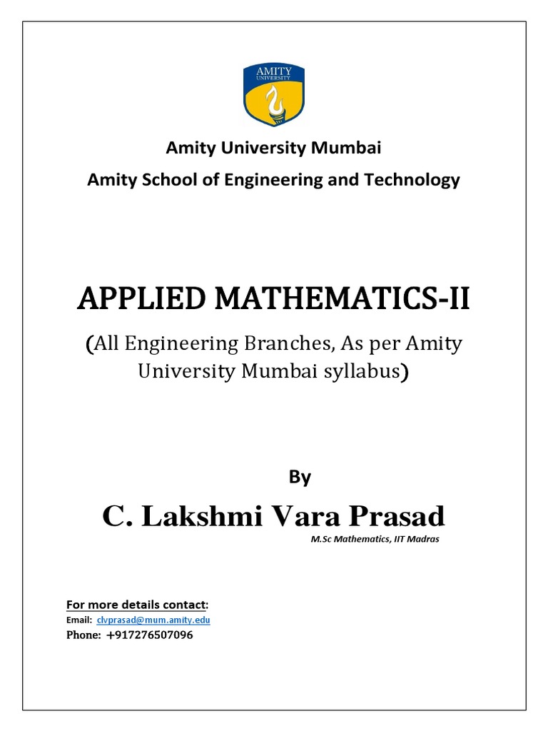 Applied Mathematics II Syllabus | PDF | Eigenvalues And Eigenvectors ...