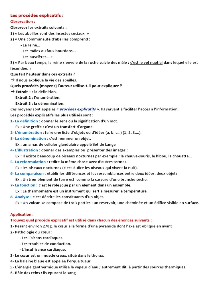 Les Procedes Explicatifs Pdf