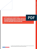 Recomendaciones para Detección Carbapenemasas en Enterobacterias y Pseudomonas Aeruginosa.