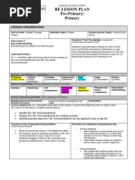 Re Lesson Plan Pre-Primary/ Primary