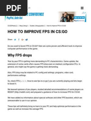 How To Increase Fps In Cs Go Ultimate Game Optimization Guide Pdf Personal Computers Booting