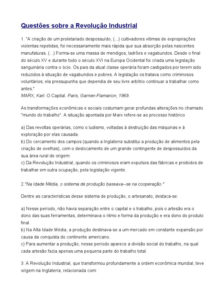 20 Perguntas E Respostas Sobre A Revolução Industrial – DMMDD