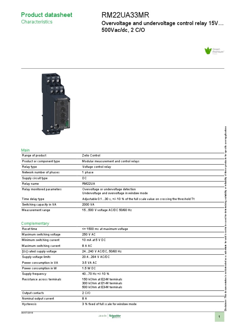 RM22UA33MR Relay Datasheet | PDF | Relay | Electrical Engineering