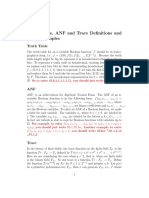 Truth Table, ANF and Trace Definitions and Input Examples