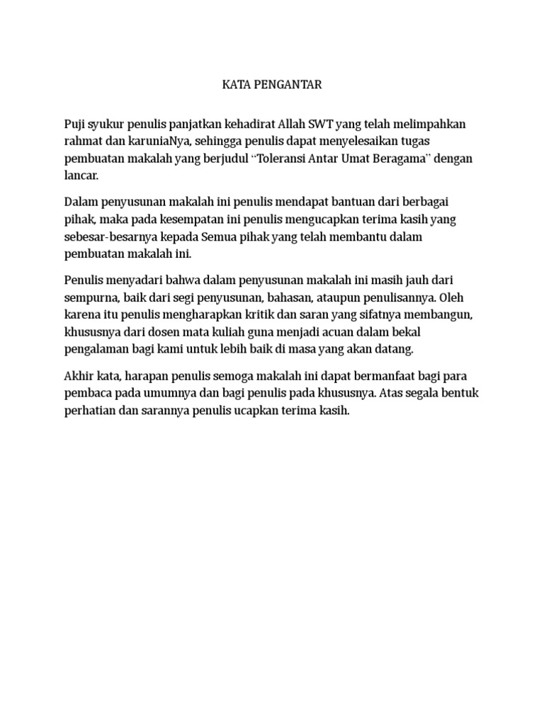 Toleransi Antar Umat Beragama Doc