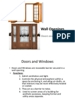 Wall Openings Wall Openings: Doors and Windows