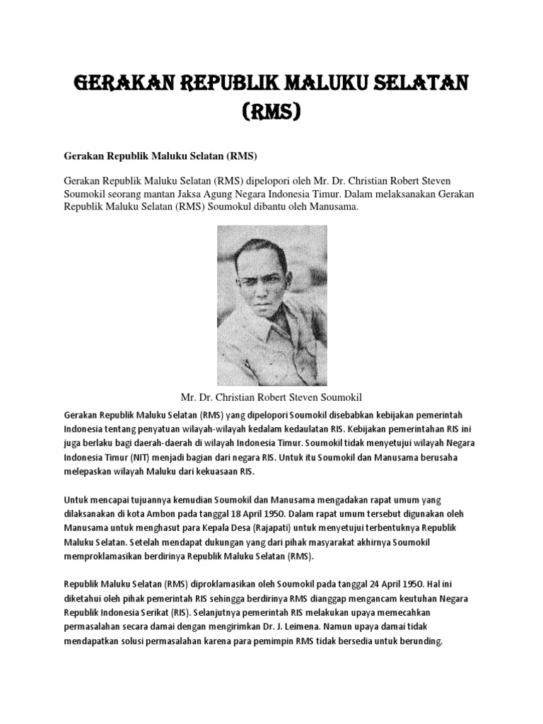 Proklamasi Republik Maluku Selatan | PDF | Politik