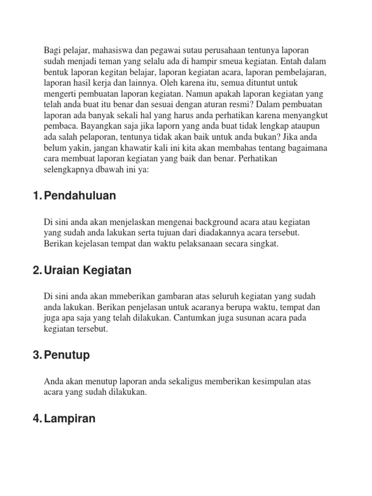 Cara Membuat Laporan Kegiatan | PDF