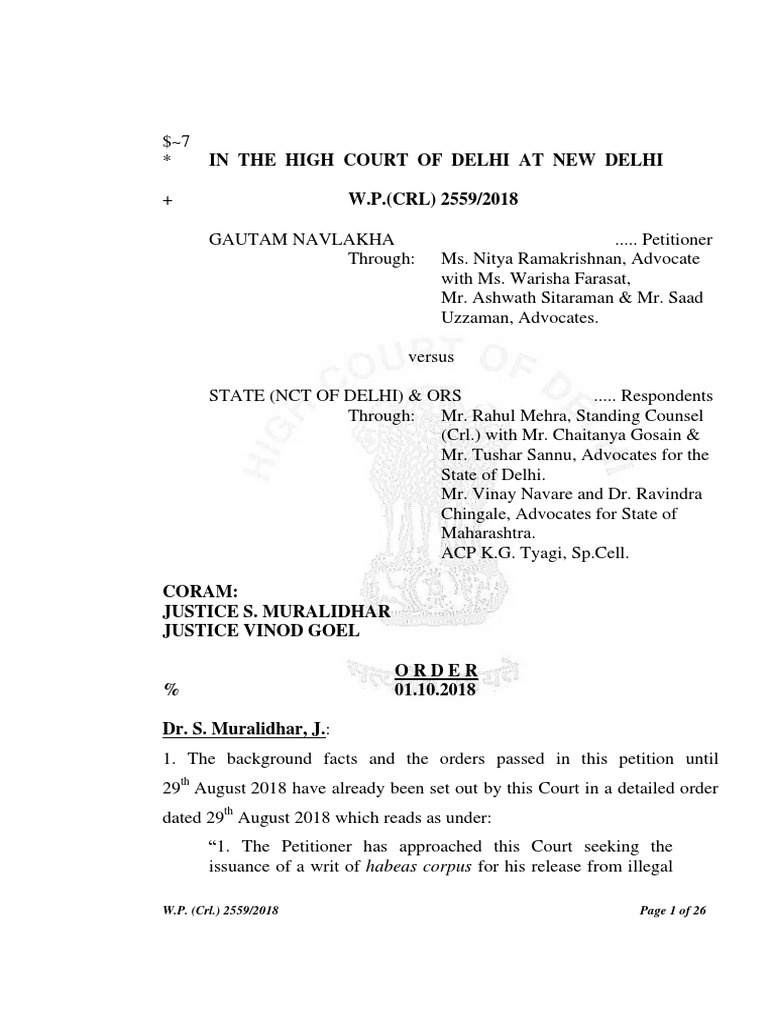 Transit Remand Application for Navlakha | PDF | Remand (Detention) | Bail