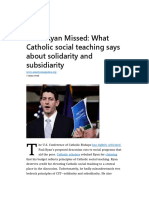 What Ryan Missed-What Catholic Social Teaching Says About Solidarity and Subsidiarity