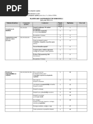Planificare Educatie Sociala Cl V 2018 2019 Ed Litera