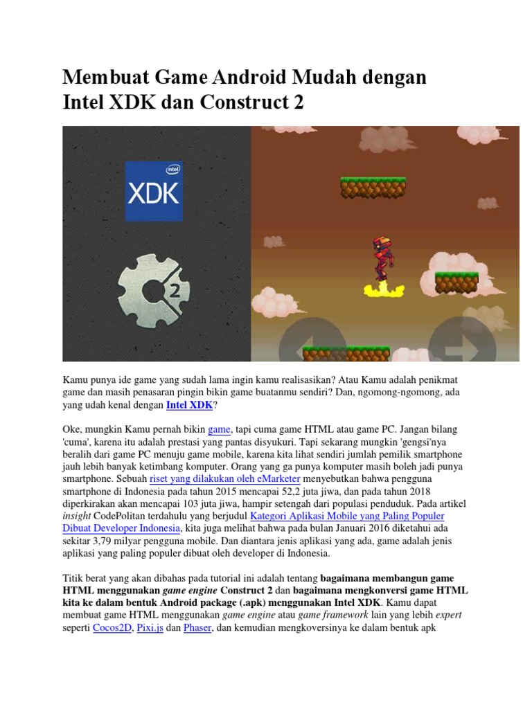 Buat Game Android Mudah dengan Construct 2 | PDF | Komputer
