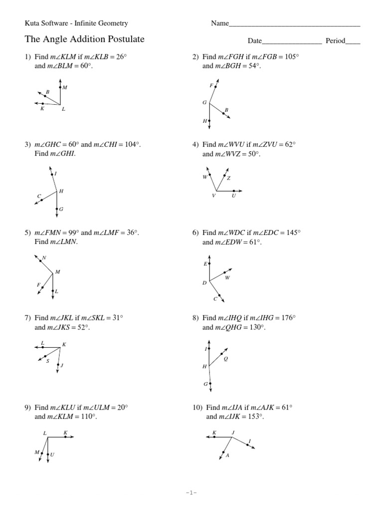 Angle Measures And Segment Lengths Worksheet Answer Key