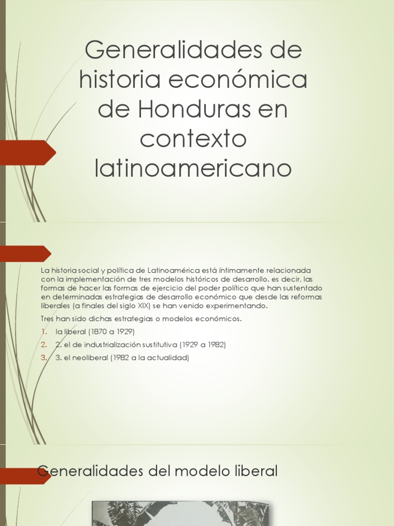 Generalidades de Historia Económica de Honduras. | PDF | Honduras |  Capitalismo