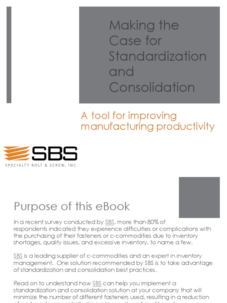 Making The Case For Standardization and Consolidation PDF | PDF ...