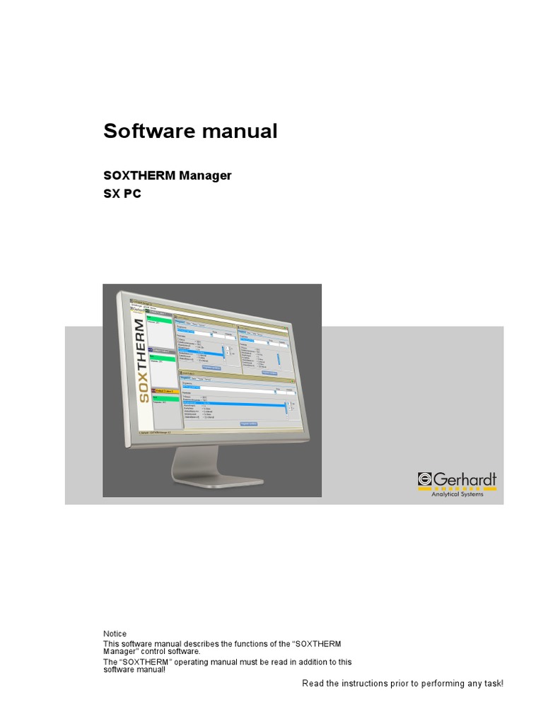 Software Manual-Soxtherm Manager SX PC | PDF | Personal Computers ...
