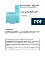 Development of A TPACK Self-Efficacy Scale For Preservice Science Teachers