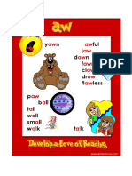 Aw Phonics Word Poster