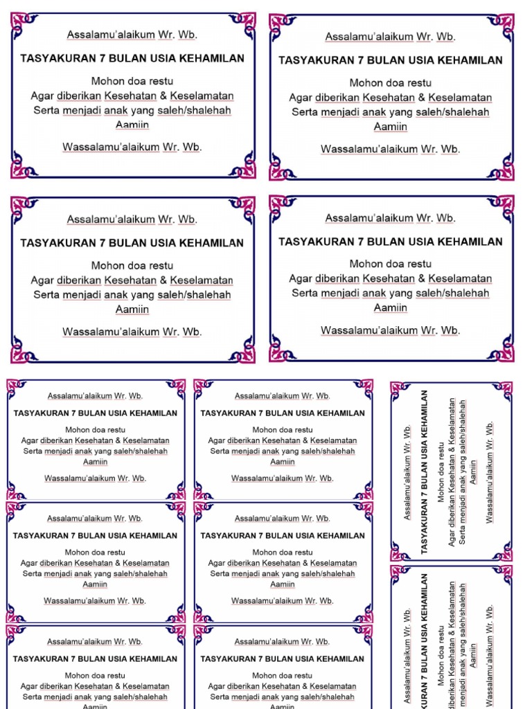 Doa 7 Bulanan Kata Kata Cinta