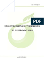 Requerimientos Nutricionales de La Papa PDF