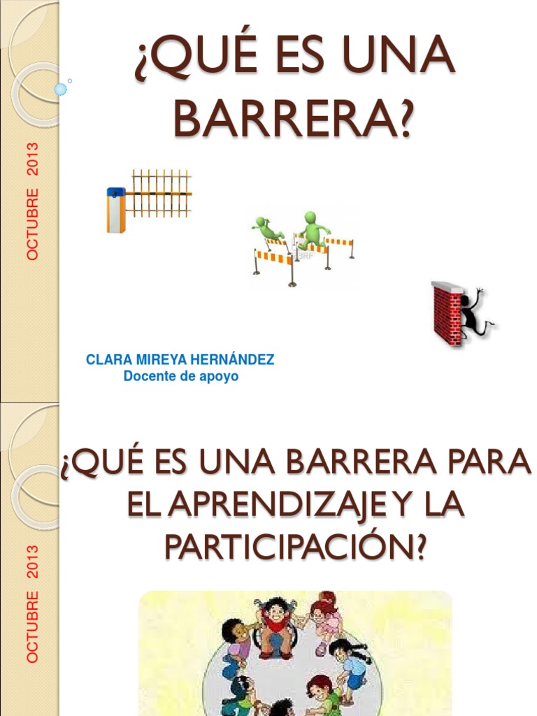 barreras para el aprendizaje y la