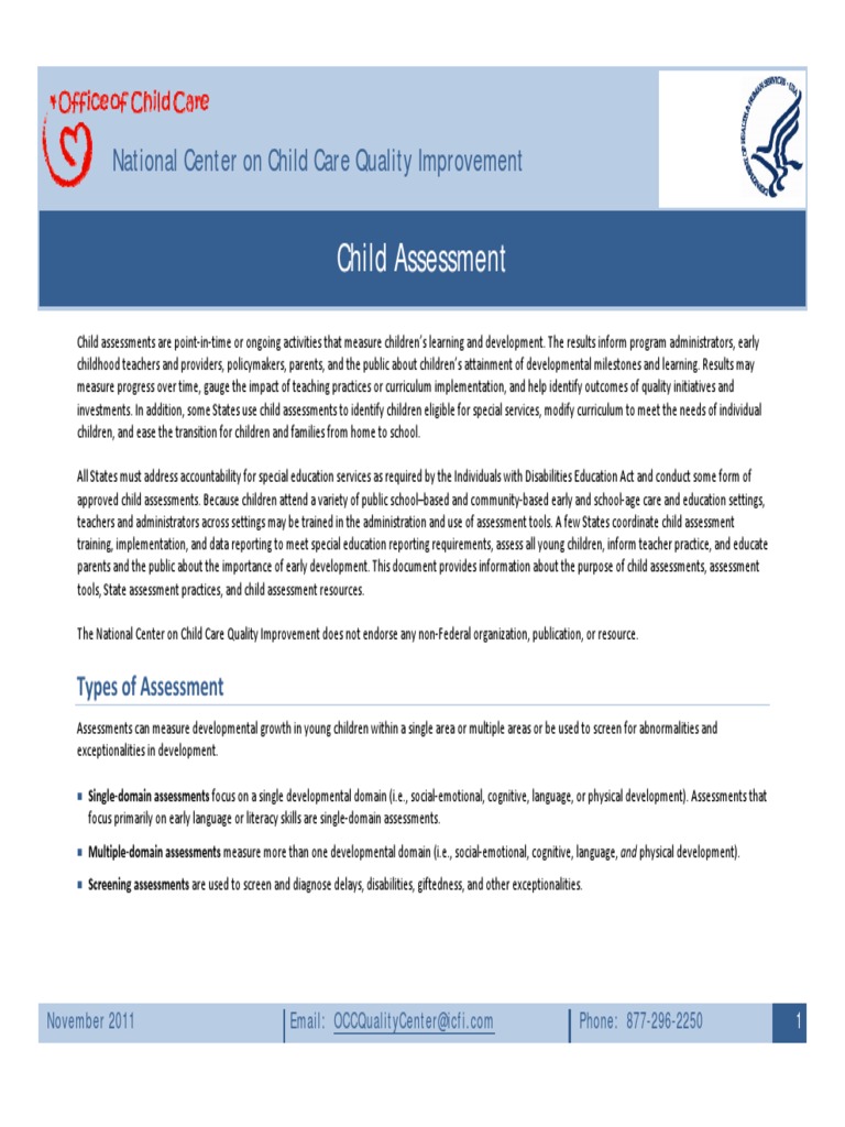 Child Assessment PDF Educational Assessment Early Childhood Education