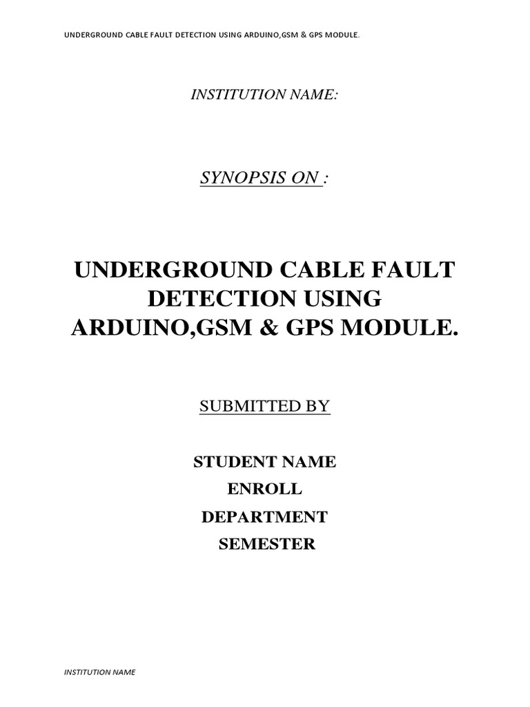 Arduino-Based Underground Cable Fault Detection | PDF | Power ...