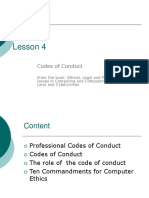 Lesson 4: Codes of Conduct