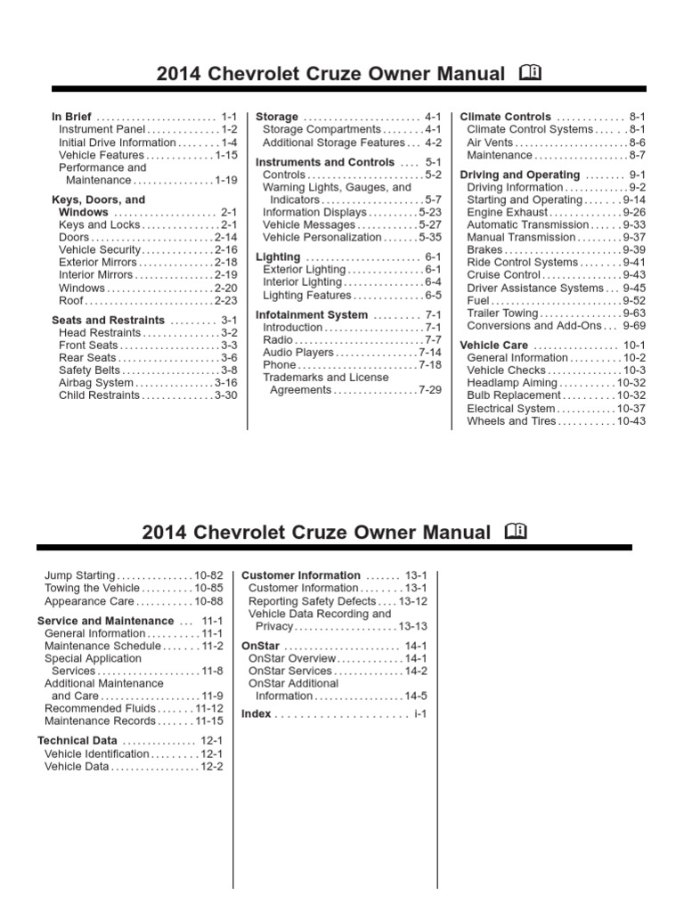 2014 Chevrolet Cruze Owner Manual PDF Manual Transmission