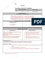 Lesson Plan Activity Template: Duration of Learning Centers Math Area Number of Students Class / Grade