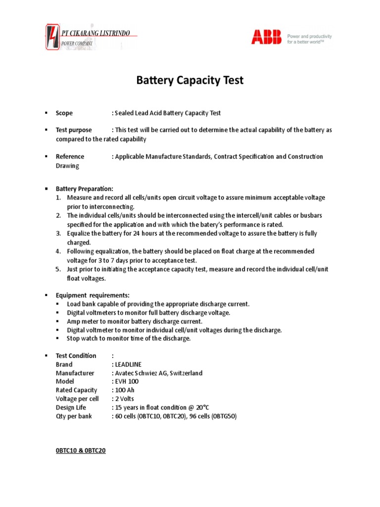 Battery Capacity Test.docx Voltage Electrical Components