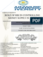 Role of Rbi in Controlling Money Supply in India