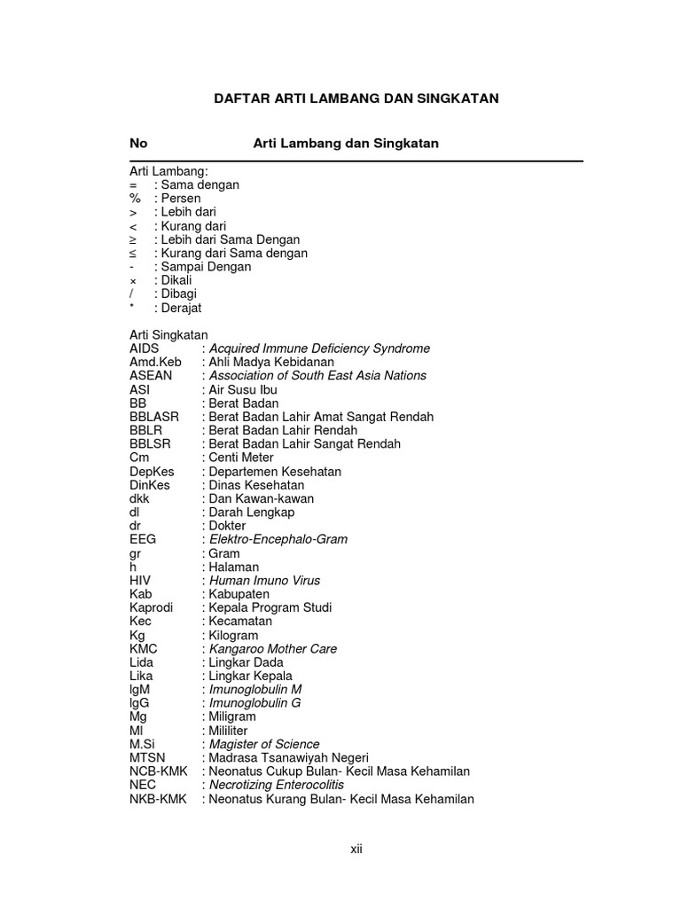 8 Daftar Arti Lambang Dan Singkatan | PDF