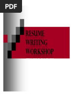 Resume Writing Workshop Workshop