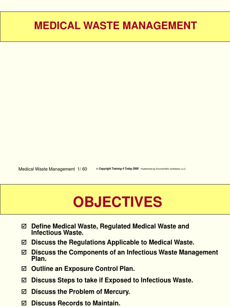 Medical Waste Management PDF Sterilization (Microbiology) Waste