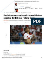 Paolo Guerrero Continuará Suspendido Tras Negativa Del Tribunal Federal Suizo _ Foto 1 de 4 _ Deportes _ Trome