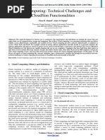 Cloud Computing Technical Challenges and CloudSim Functionalities